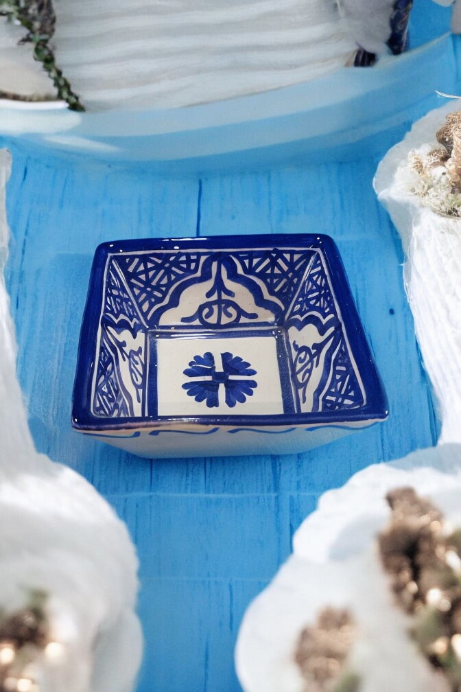 Moroccan Handcrafted Ceramic Square Bowl