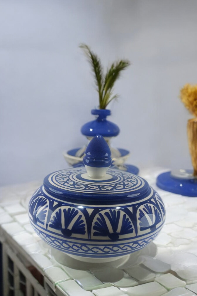 Moroccan Handcrafted Ceramic Storage Jar