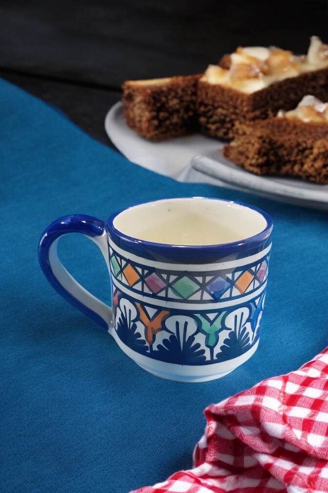 Moroccan Ceramic Mug with Intricate Floral Patterns